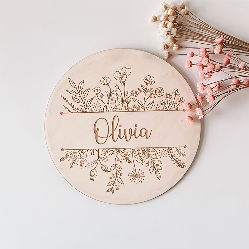 Art Craft Christmas - Kişiye Özel Çiçek Desenli İsim Plaketi,