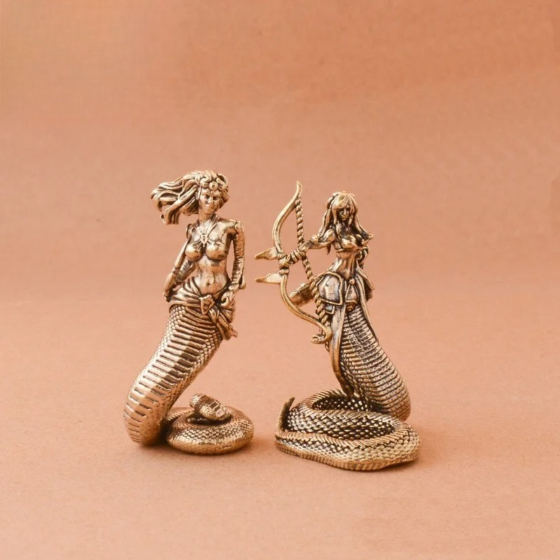 Tv Art And Craft - 1 adet Pirinç Medusa Süsleri Antik