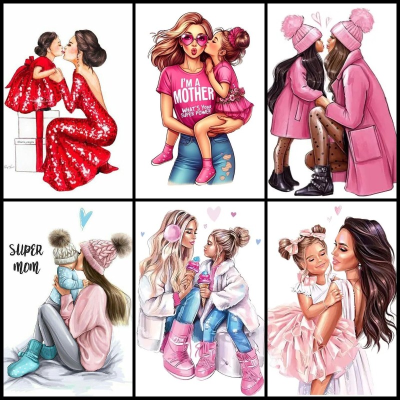 Art And Craft For Mother'S Day - Anne kızı sanat hobi 5D DIY