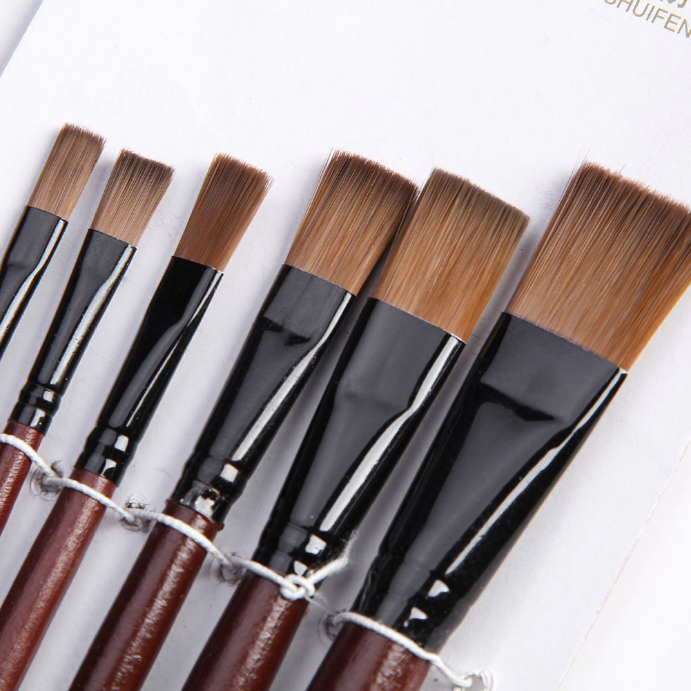 Gouache Paint Set - 6 adet naylon akrilik yağlı boya