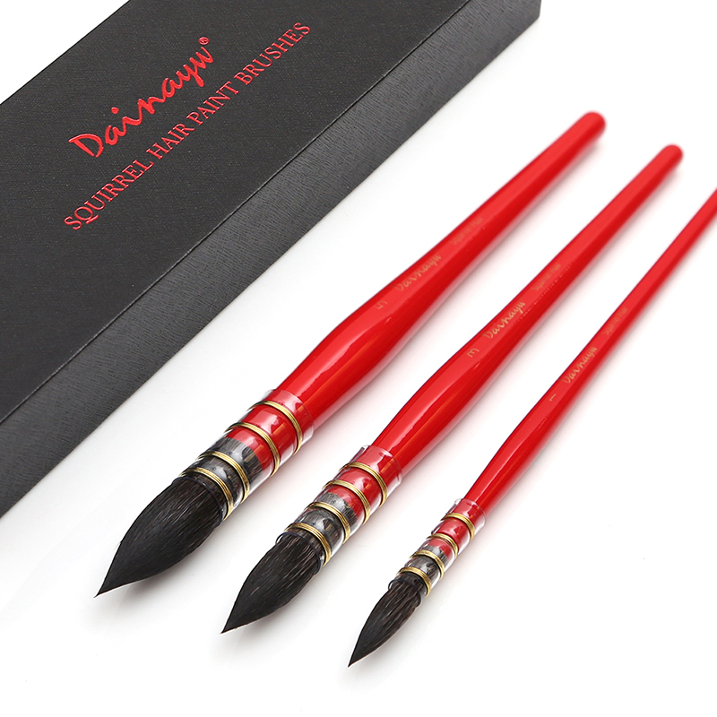 Gouache Paint Set - Dainayw 3 Fırça Yuvarlak Sincap Saç