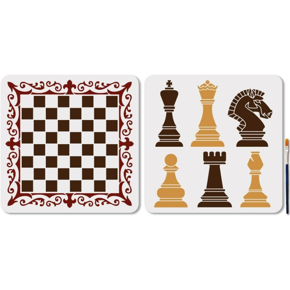 Art Craft Board - 2 adet satranç taşları şablon dantel