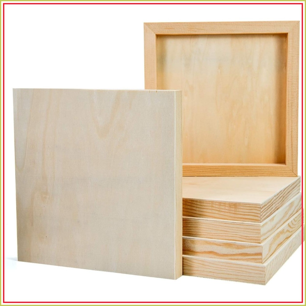 Art Craft Board - 6'lı Paket 8x8 İnç İşlenmemiş Ahşap
