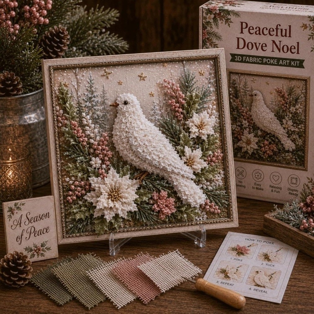 Art And Craft For Xmas - Dikişsiz Noel Poke Sanatı Kolay Yapım