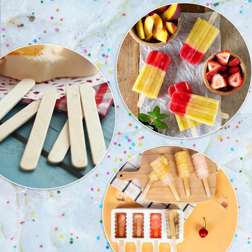 Art Craft With Ice Cream Stick - 210 Adet Doğal Ahşap Dondurma Çubukları,