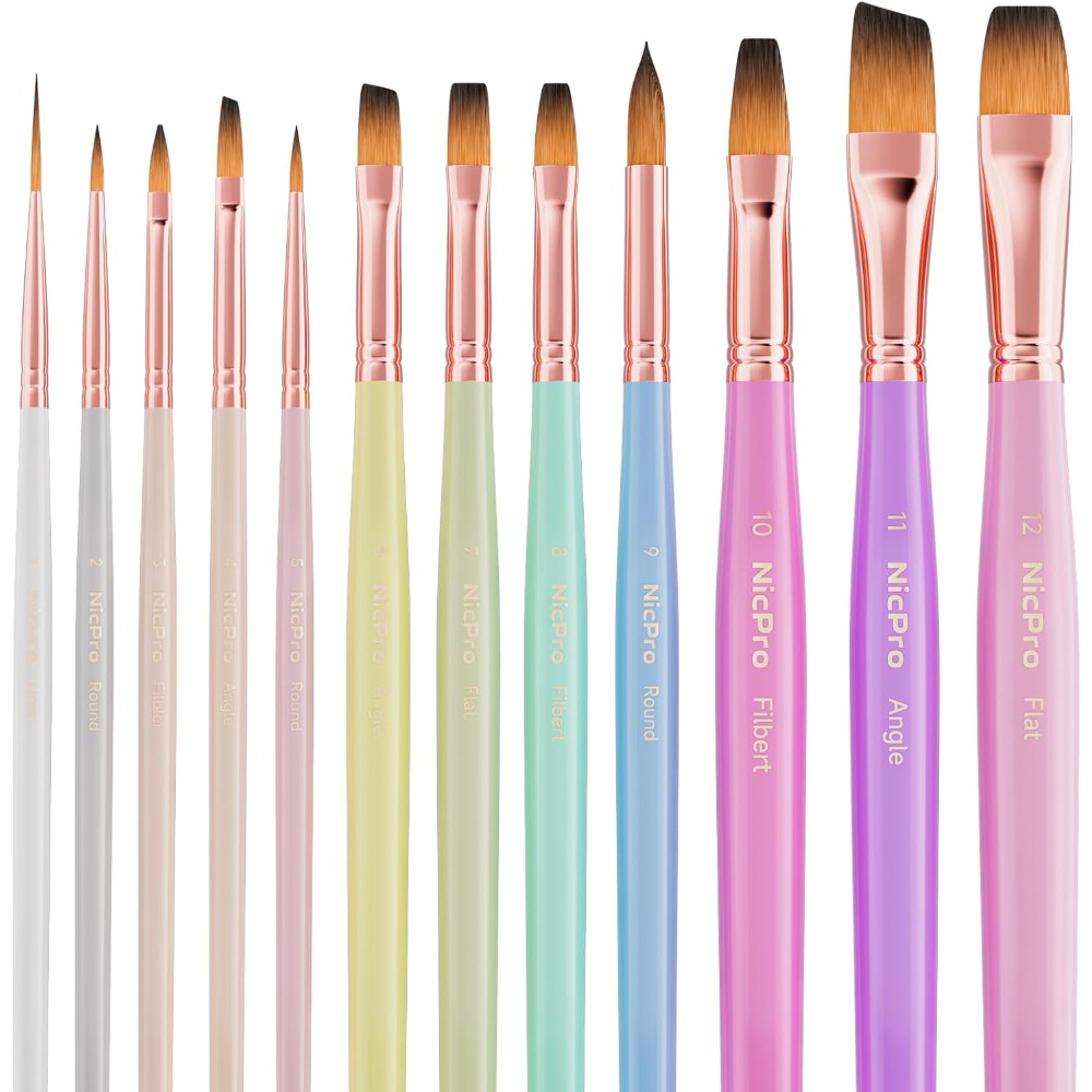 Gouache Paint Set - 12 Adet Sanatçı Boya Fırçası Seti