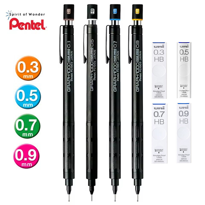 Pentel Pen Energel - Pentel PG1000 Grafik PRO Siyah Mekanik