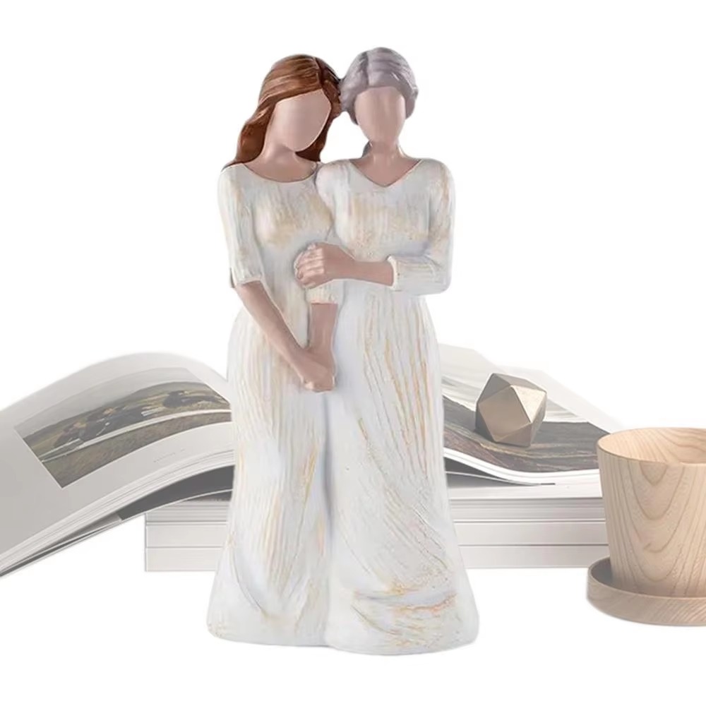 Art And Craft For Mother'S Day - El Boyaması Anne ve Kız Heykeli