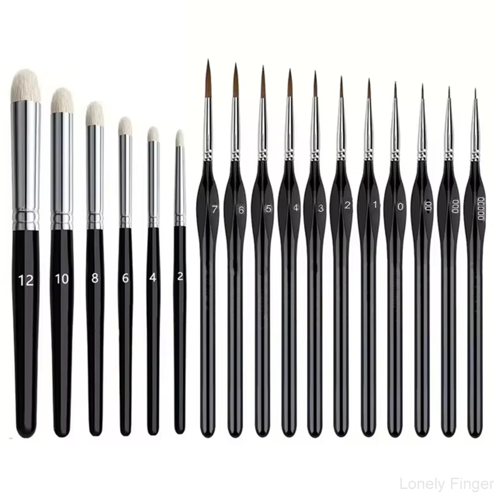 Gouache Paint Set - Minyatür Kuru Boya Fırçası Seti, 1/3/6/11/17