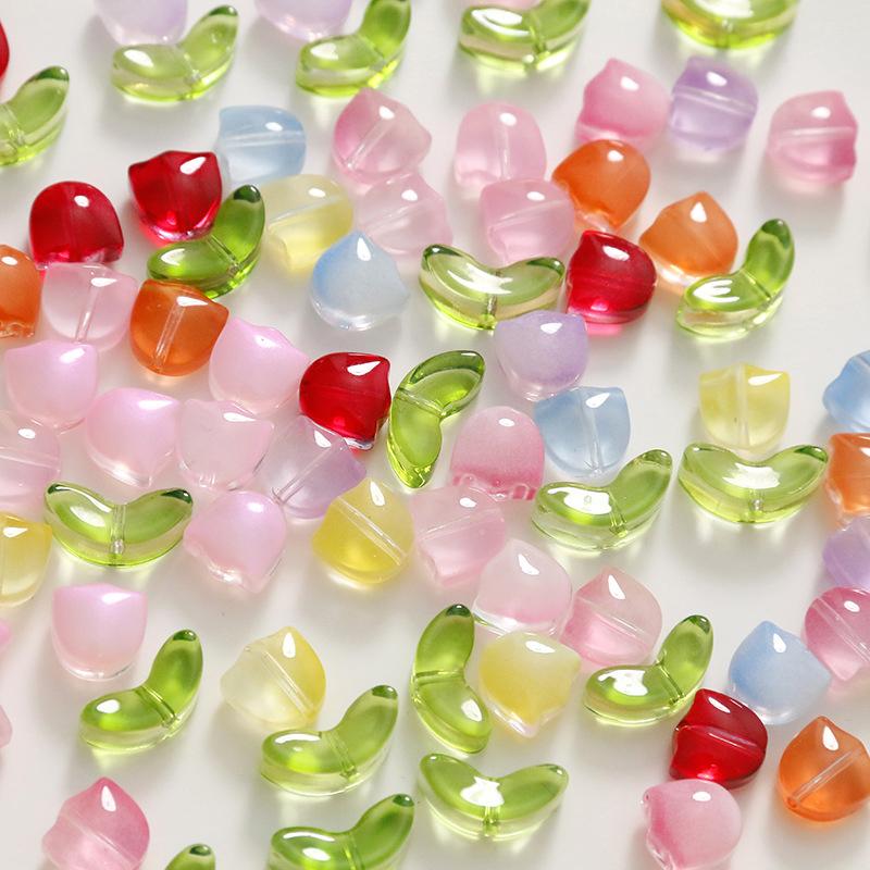 Art Craft Project - Lampwork Çiçek Boncukları 30 Adet Çok