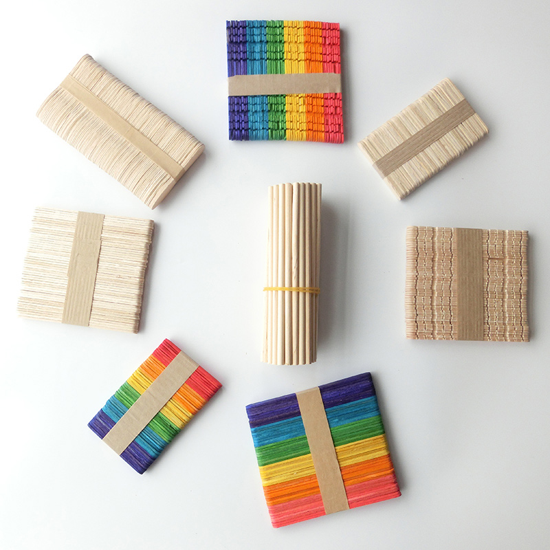 Art Craft With Ice Cream Stick - 50 Adet Doğal Ahşap Çubuk Dondurma