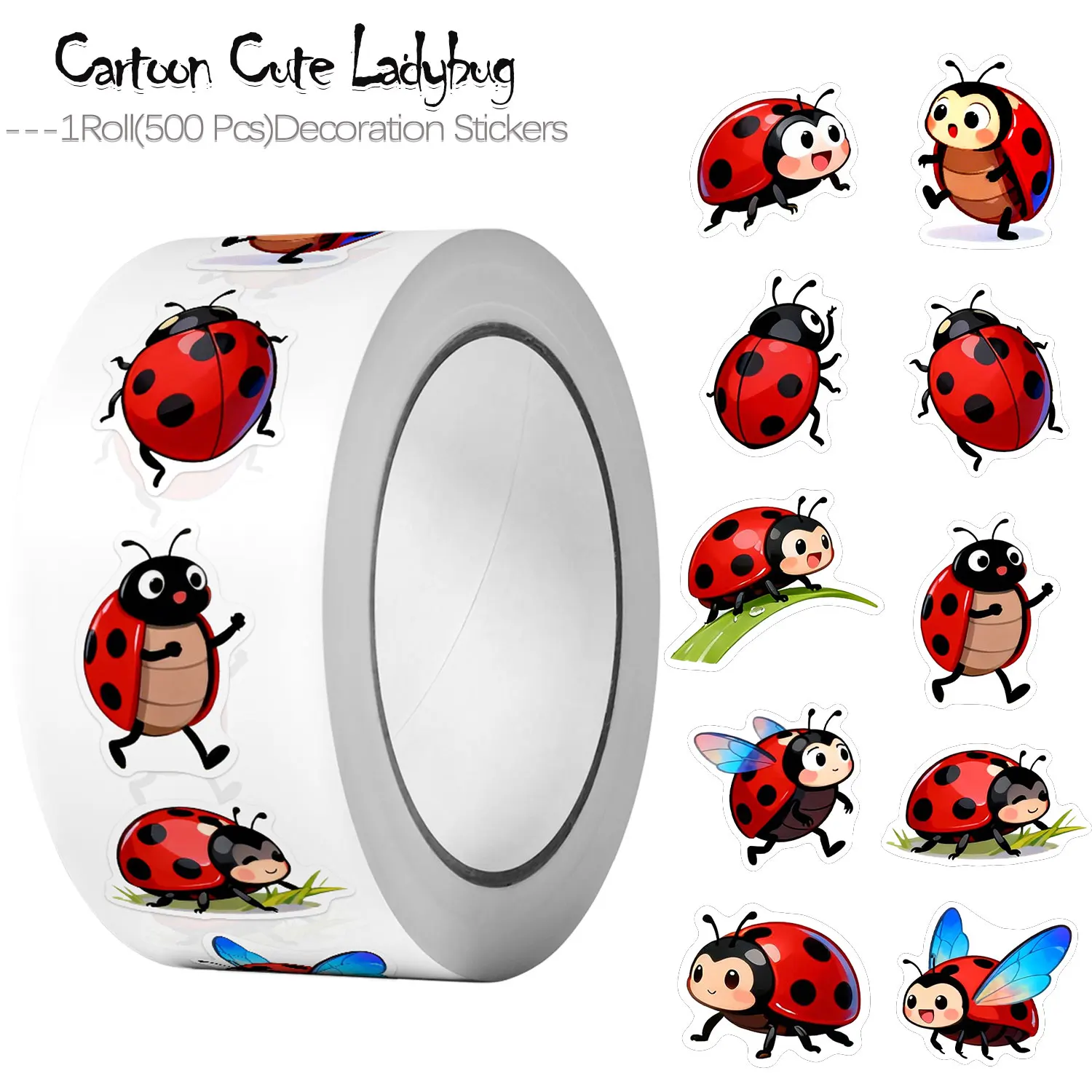 Art Craft Ladybug - 1 rulo (500 adet) 10 düzensiz