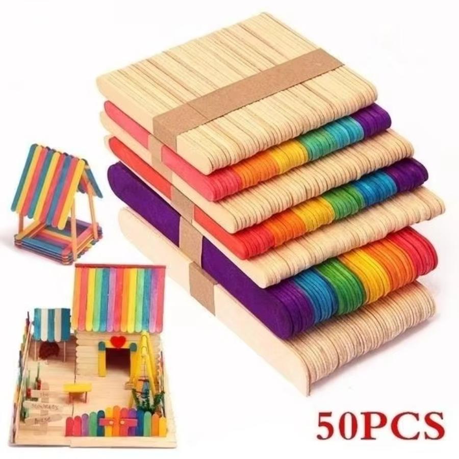 50 Adet Lot Doğal Renkli Ahşap - Art Craft With Ice Cream Stick incelemesi ve fiyatı