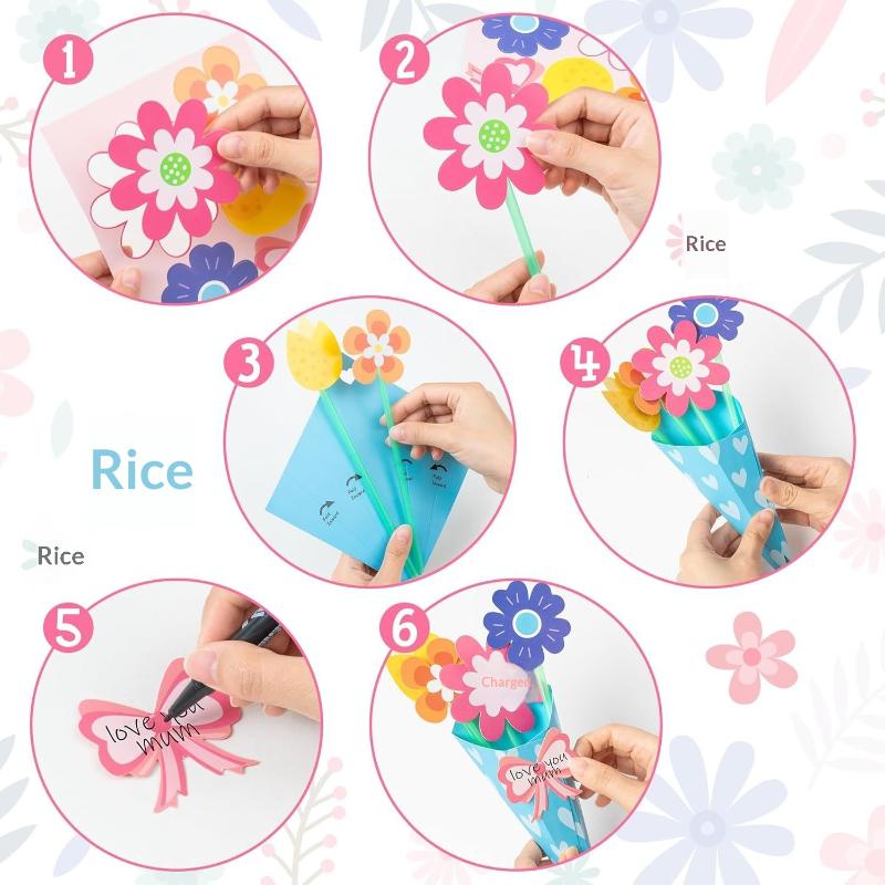 12 adet çiçek buketi zanaat se - Art And Craft For Mother'S Day incelemesi ve fiyatı
